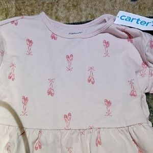 Carter's Light Pink Dress with Ballet Shoe Print
